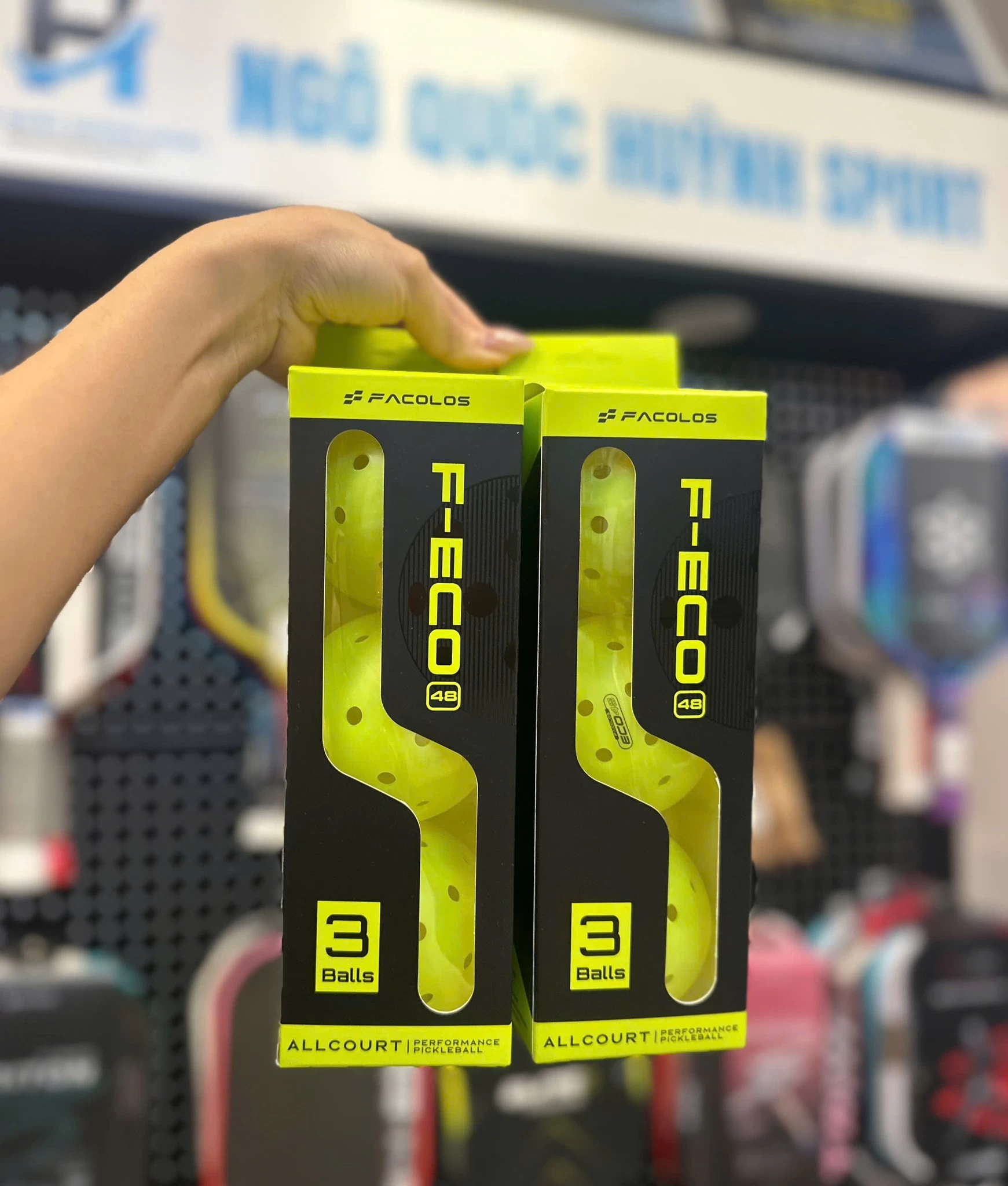 Bóng Pickleball thi đấu Facolos 48 lỗ F-Eco (Set 3 quả)