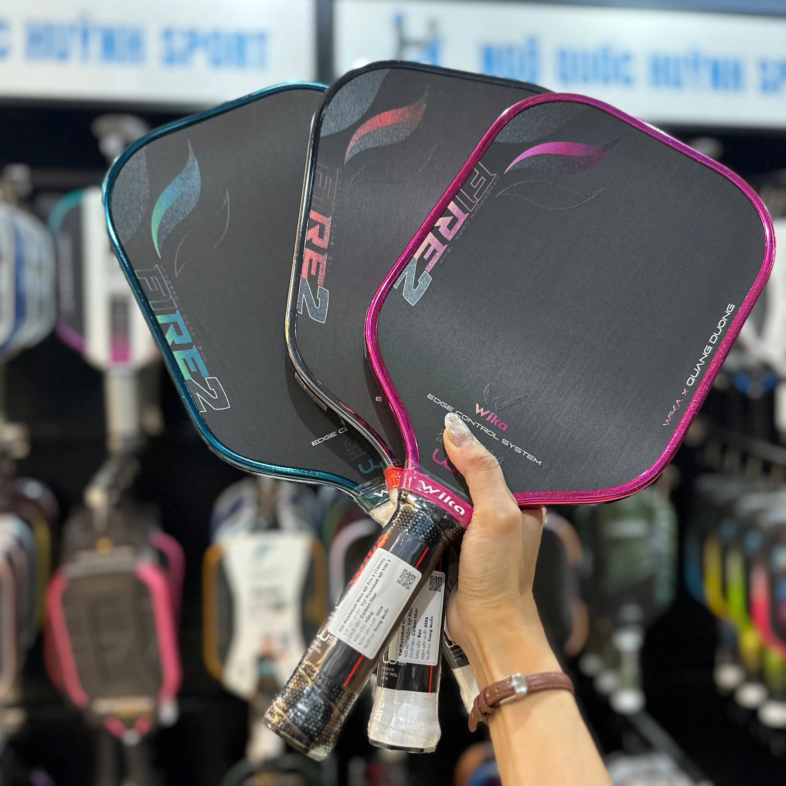 Vợt Pickleball Wika QD Fire 2 16mm